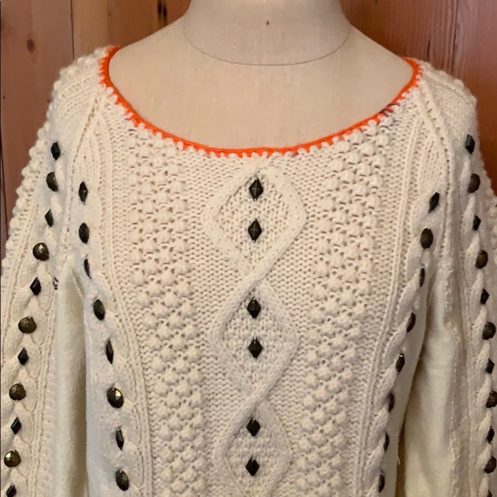 FREE PEOPLE WTF, Wool Embellished Sweater